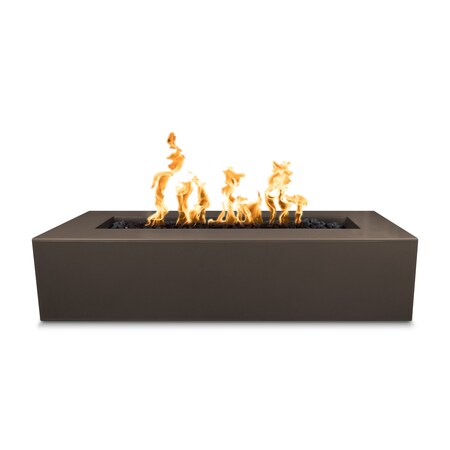The Outdoor Plus 54 Rectangular Regal Fire Pit - GFRC Concrete - Chocolate - Match Lit - Liquid Propane OPT-RGL54-CHC-LP